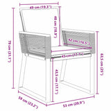 vidaXL Tuin Eettafel Set 3 pcs Zwart Gepoedercoat staal