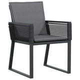 vidaXL Tuin Eettafel Set 3 pcs Zwart Gepoedercoat staal