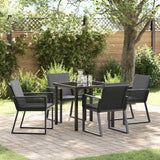 vidaXL Tuin Eettafel Set 3 pcs Zwart Gepoedercoat staal