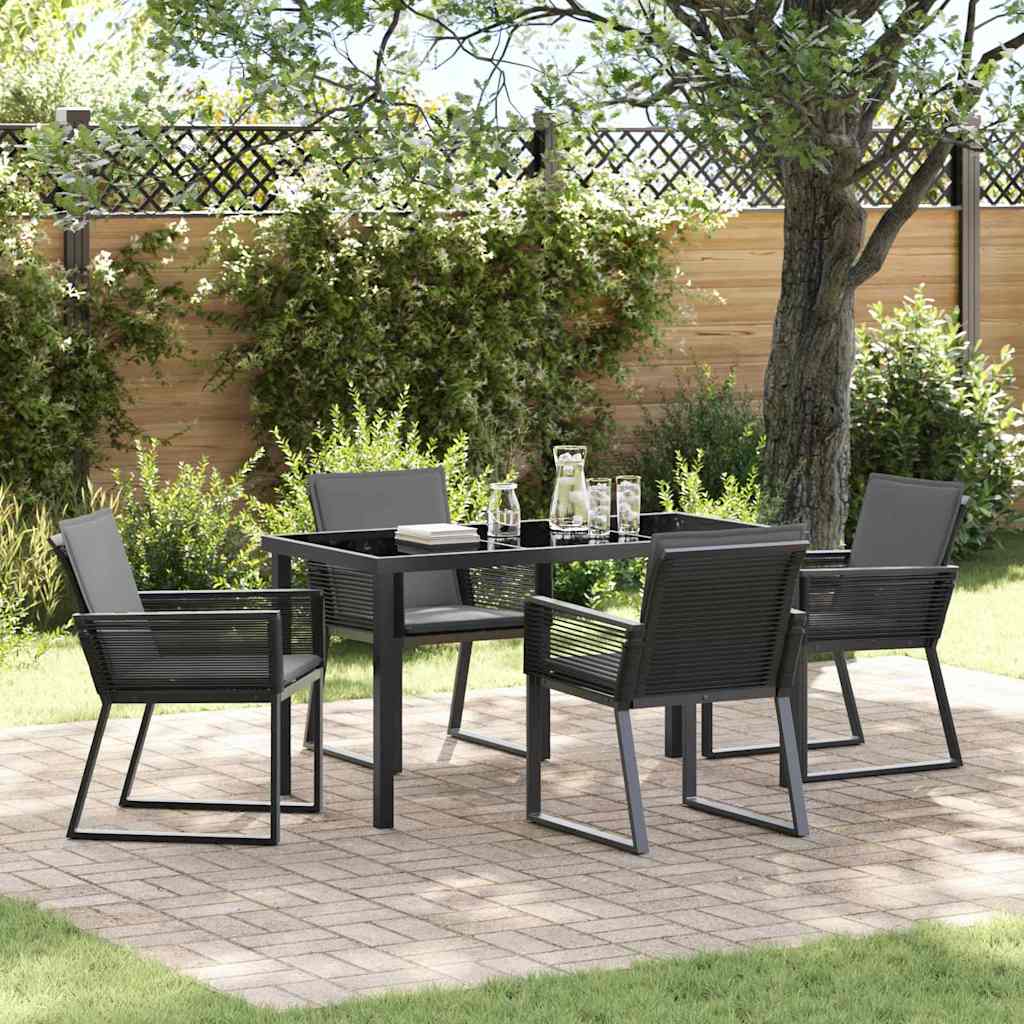vidaXL Tuin Eettafel Set 3 pcs Zwart Gepoedercoat staal