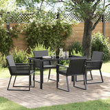 vidaXL Tuin Eettafel Set 3 pcs Zwart Gepoedercoat staal