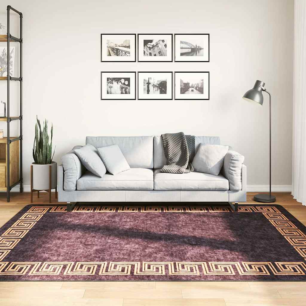 vidaXL Vloerkleed wasbaar anti-slip 80x150 cm meerkleurig