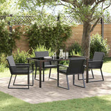 vidaXL Tuin Eettafel Set 3 pcs Zwart Gepoedercoat staal