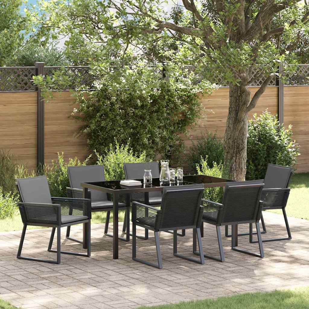 vidaXL Tuin Eettafel Set 3 pcs Zwart Gepoedercoat staal