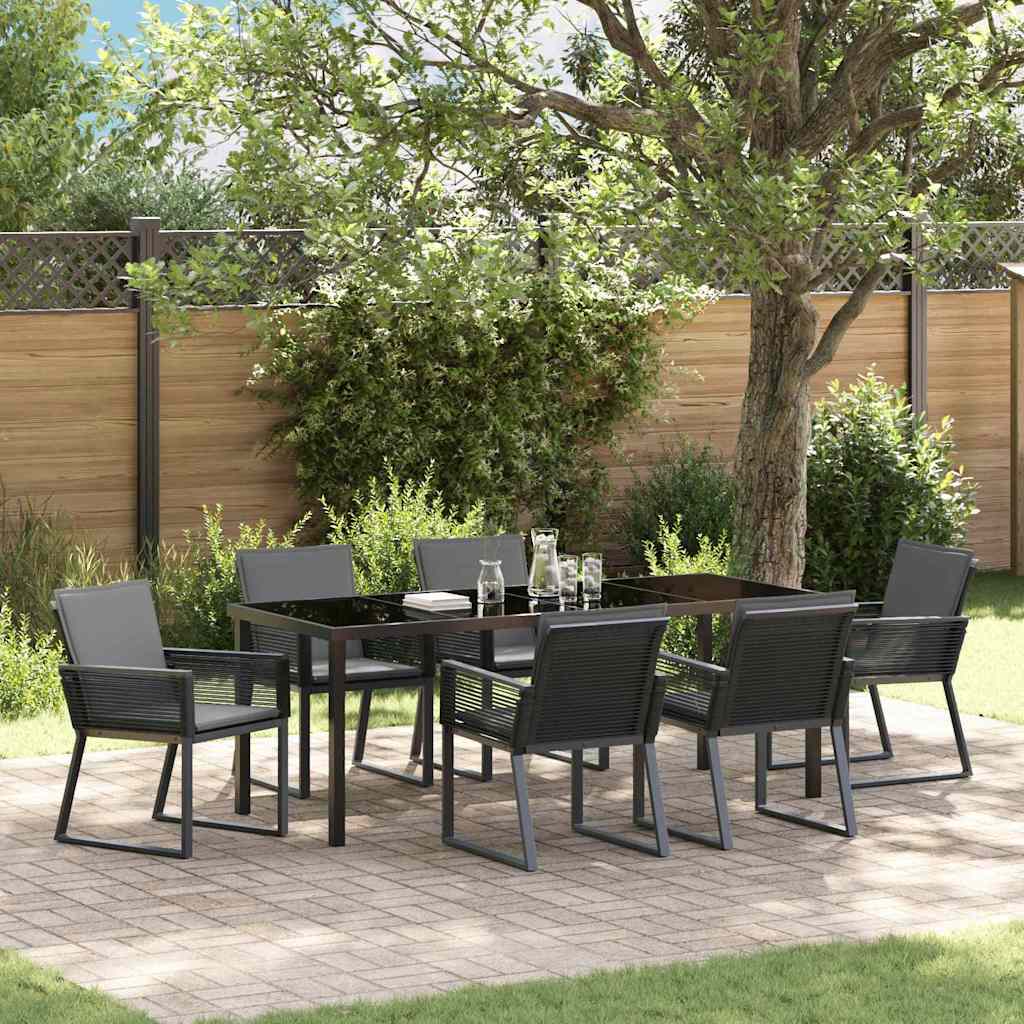vidaXL Tuin Eettafel Set 3 pcs Zwart Gepoedercoat staal
