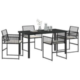 vidaXL Garden Dining Set 5 pcs Black Powder-Coated Steel