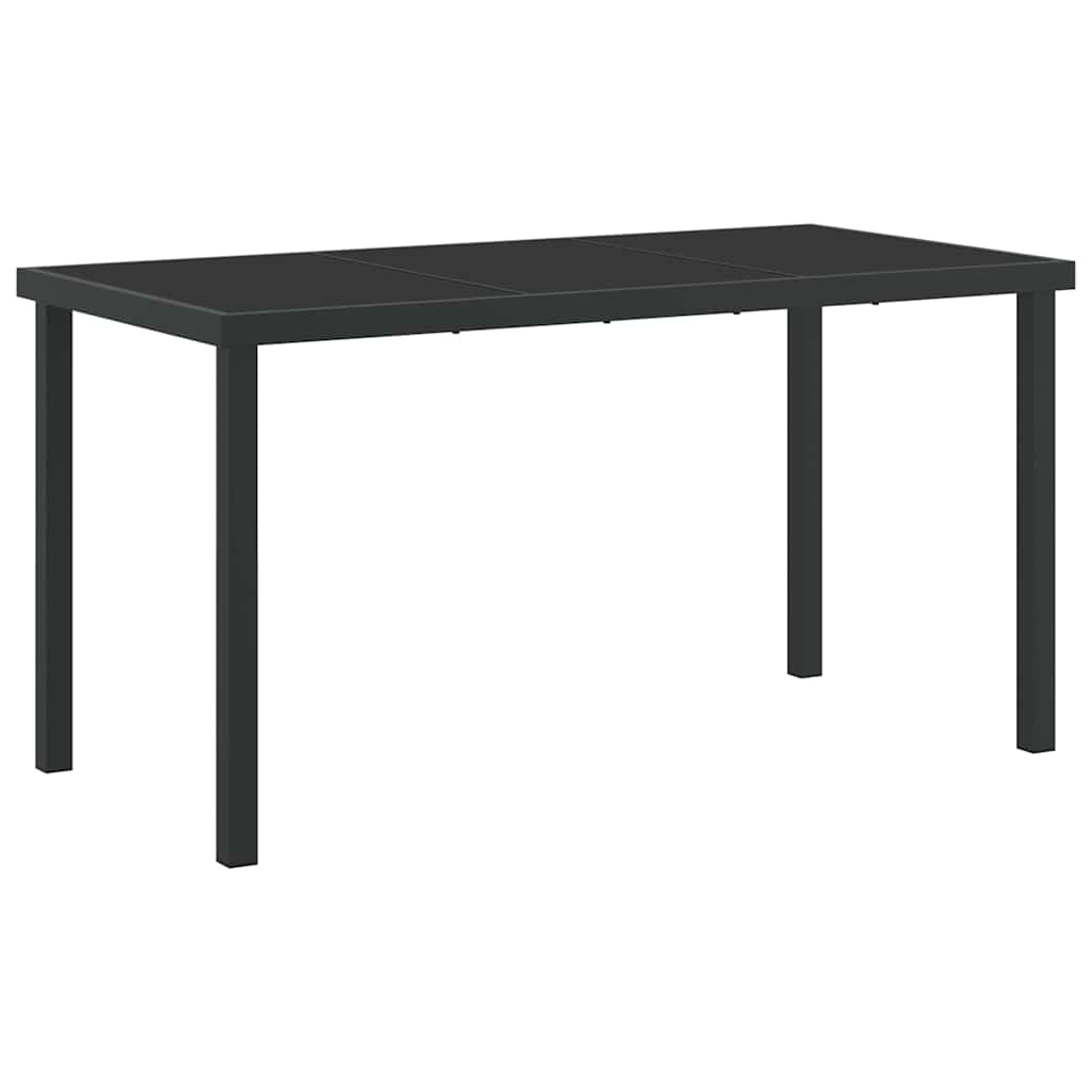 vidaXL Garden Dining Set 5 pcs Black Powder-Coated Steel