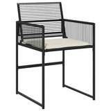vidaXL Garden Dining Set 5 pcs Black Powder-Coated Steel