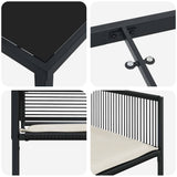 vidaXL Garden Dining Set 5 pcs Black Powder-Coated Steel