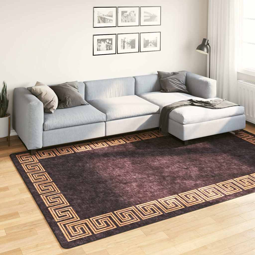 vidaXL Vloerkleed wasbaar anti-slip 80x150 cm meerkleurig