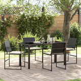 vidaXL Tuin Eettafel Set 5 pcs Zwart Gepoedercoat staal