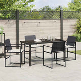 vidaXL Tuin Eettafel Set 5 pcs Zwart Gepoedercoat staal