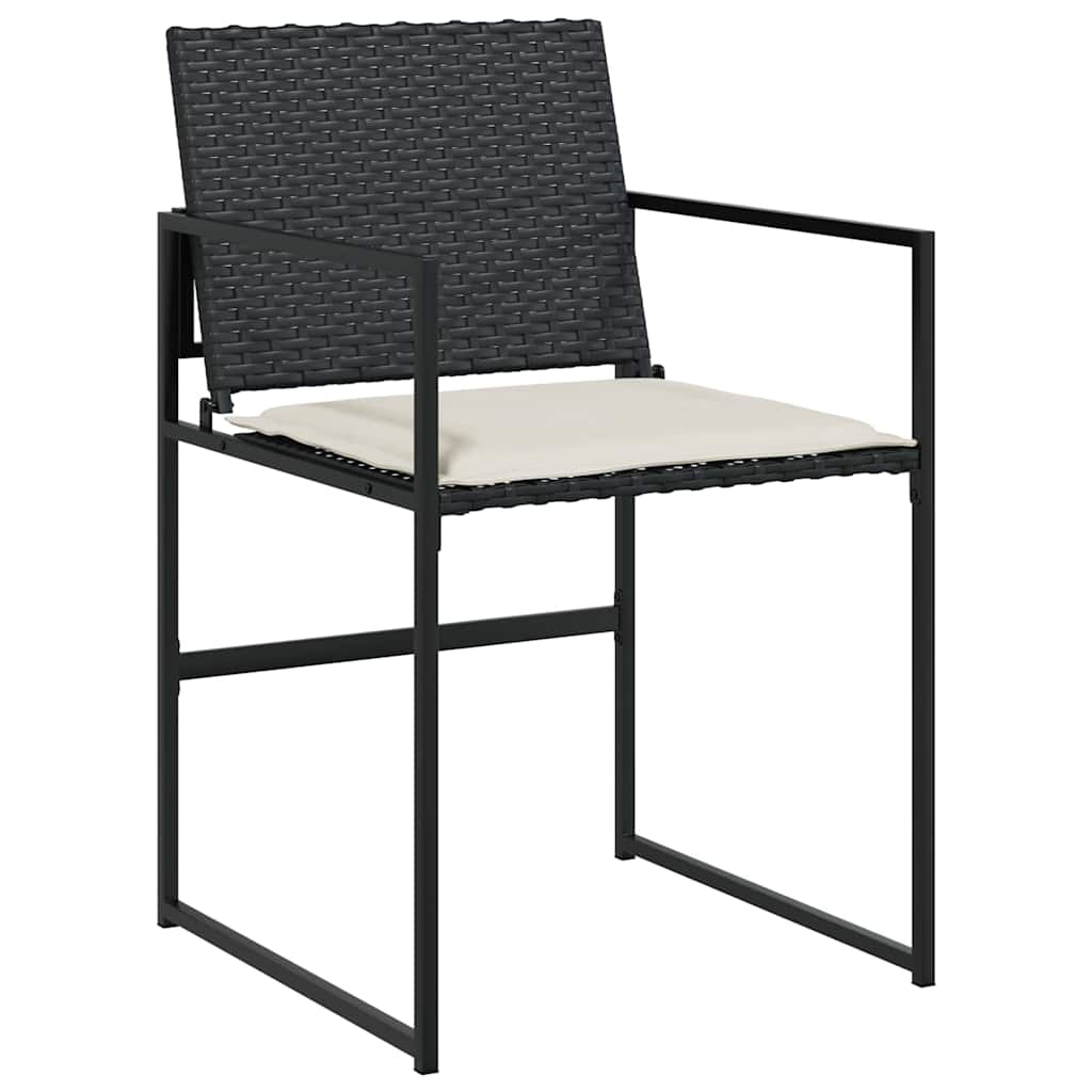 vidaXL Tuin Eettafel Set 5 pcs Zwart Gepoedercoat staal