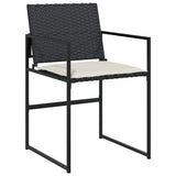 vidaXL Tuin Eettafel Set 5 pcs Zwart Gepoedercoat staal