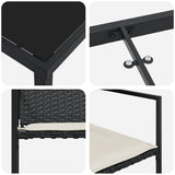 vidaXL Tuin Eettafel Set 5 pcs Zwart Gepoedercoat staal