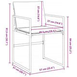 vidaXL Tuin Eettafel Set 5 pcs Zwart Gepoedercoat staal