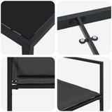 vidaXL Tuin Eettafel Set 5 pcs Zwart Gepoedercoat staal