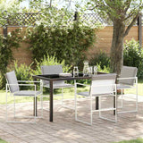 vidaXL Tuin Eettafel Set 5 pcs Zwart Gepoedercoat staal