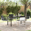 vidaXL Tuin Eettafel Set 5 pcs Zwart Gepoedercoat staal
