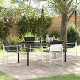 vidaXL Tuin Eettafel Set 5 pcs Zwart Gepoedercoat staal