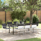 vidaXL Tuin Eettafel Set 5 pcs Zwart Gepoedercoat staal