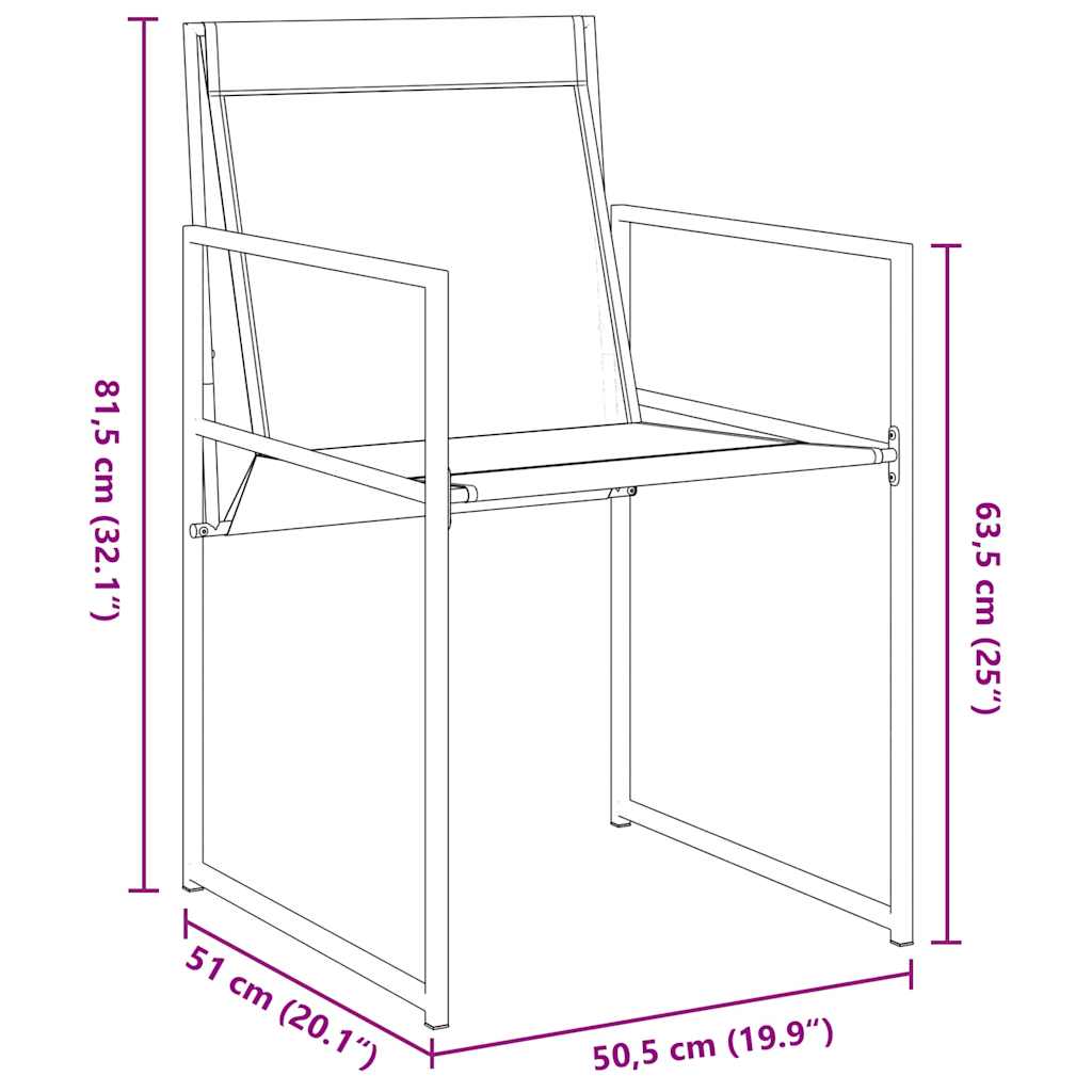 vidaXL Tuin Eettafel Set 5 pcs Zwart Gepoedercoat staal