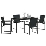 vidaXL Tuin Eettafel Set 5 pcs Zwart Gepoedercoat staal