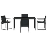 vidaXL Tuin Eettafel Set 5 pcs Zwart Gepoedercoat staal