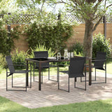 vidaXL Tuin Eettafel Set 5 pcs Zwart Gepoedercoat staal