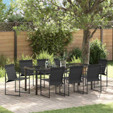 vidaXL Tuin Eettafel Set 5 pcs Zwart Gepoedercoat staal