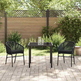 vidaXL Tuin Eettafel Set 3 pcs Zwart Gepoedercoat staal
