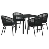 vidaXL Tuin Eettafel Set 3 pcs Zwart Gepoedercoat staal