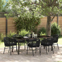 vidaXL Tuin Eettafel Set 3 pcs Zwart Gepoedercoat staal
