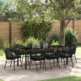 vidaXL Tuin Eettafel Set 3 pcs Zwart Gepoedercoat staal
