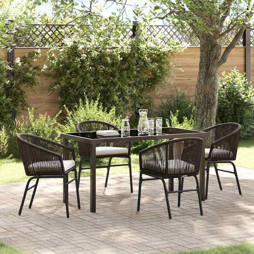 vidaXL Tuin Eettafel Set 3 pcs Zwart Gepoedercoat staal