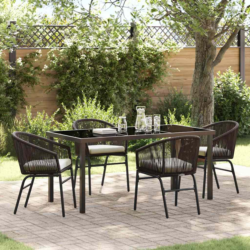 vidaXL Tuin Eettafel Set 3 pcs Zwart Gepoedercoat staal