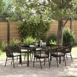 vidaXL Tuin Eettafel Set 3 pcs Zwart Gepoedercoat staal