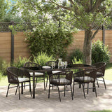 vidaXL Tuin Eettafel Set 3 pcs Zwart Gepoedercoat staal