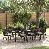vidaXL Tuin Eettafel Set 3 pcs Zwart Gepoedercoat staal