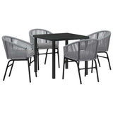 vidaXL Tuin Eettafel Set 3 pcs Zwart Gepoedercoat staal
