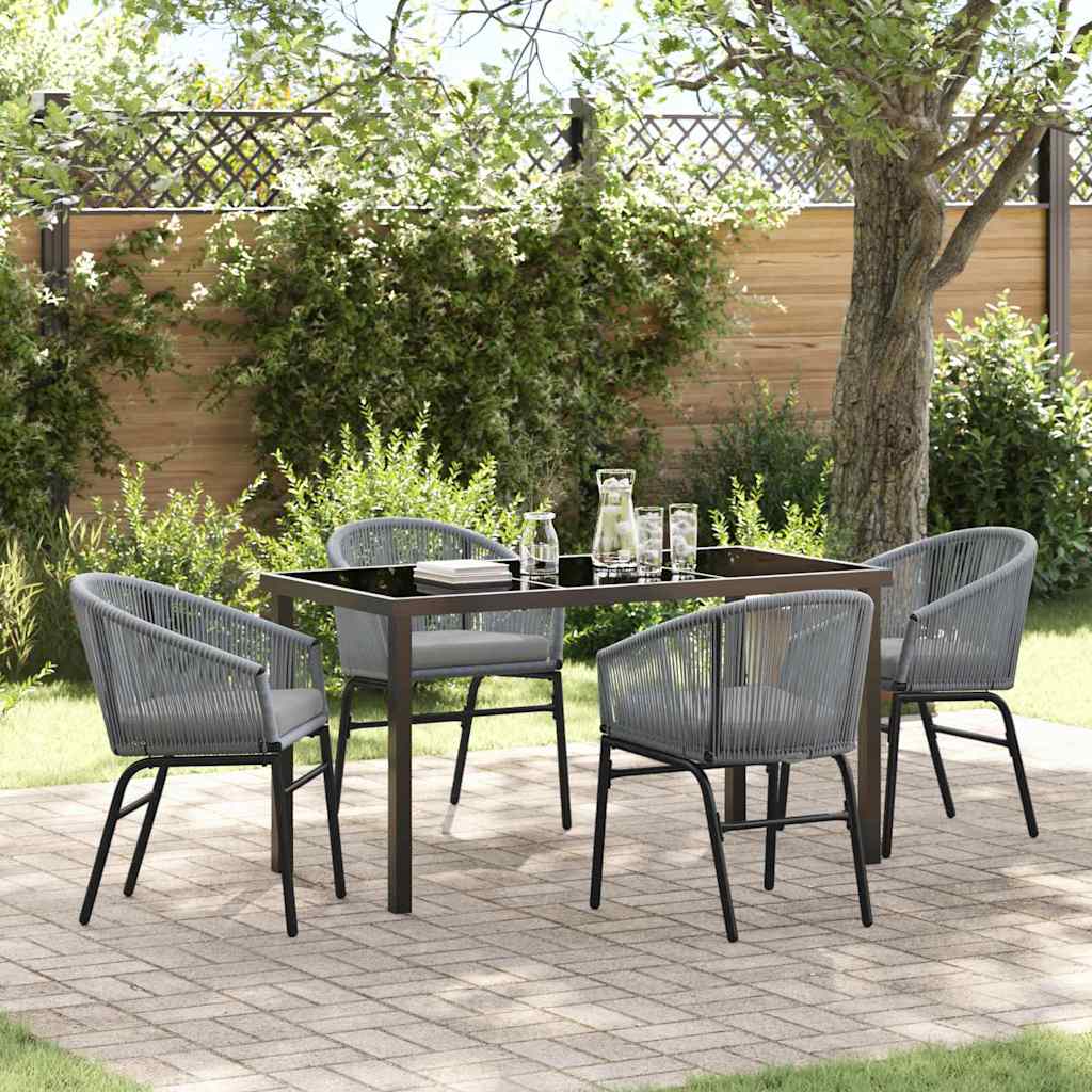 vidaXL Tuin Eettafel Set 3 pcs Zwart Gepoedercoat staal