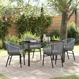 vidaXL Tuin Eettafel Set 3 pcs Zwart Gepoedercoat staal