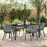vidaXL Tuin Eettafel Set 3 pcs Zwart Gepoedercoat staal
