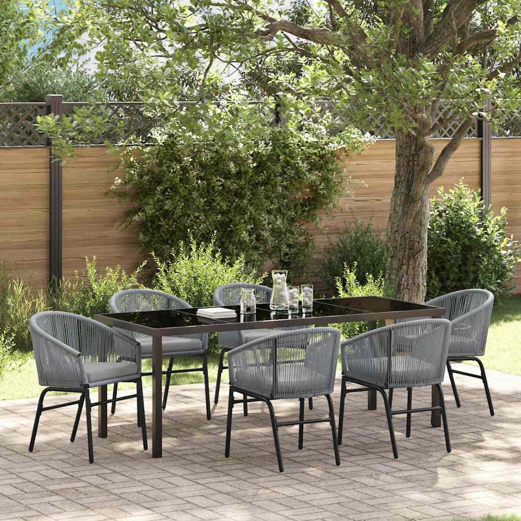 vidaXL Tuin Eettafel Set 3 pcs Zwart Gepoedercoat staal