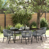 vidaXL Tuin Eettafel Set 3 pcs Zwart Gepoedercoat staal