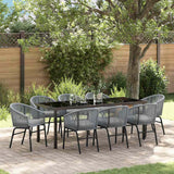 vidaXL Tuin Eettafel Set 3 pcs Zwart Gepoedercoat staal