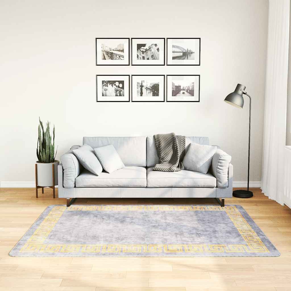 vidaXL Vloerkleed wasbaar anti-slip 80x150 cm meerkleurig