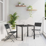 vidaXL Tuin Eettafel Set 3 pcs Zwart Gepoedercoat staal