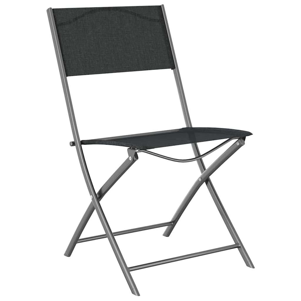 vidaXL Tuin Eettafel Set 3 pcs Zwart Gepoedercoat staal