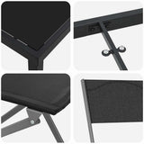 vidaXL Tuin Eettafel Set 3 pcs Zwart Gepoedercoat staal